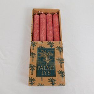 4 Palmlights 9" Taper Candles Red Non-Drip Soot-Free Palmelys Bright Lights Open